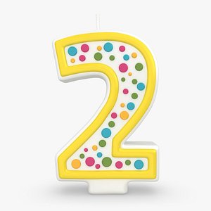 3d model realistic number candle 2