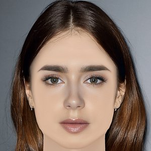 Lily Collins Head - No Hair - Low poly head for game