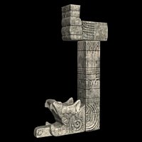 3D Mayan Snake Column