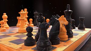 Wooden Chess on table