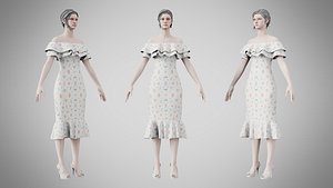 3D Dress 17 Abstract Pebble Repeat model