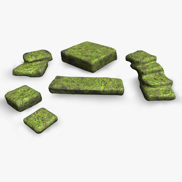 3D Stone Platforms - Moss 1
