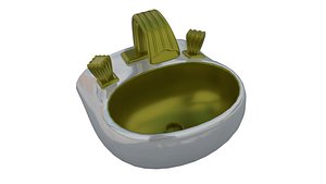 3D gold ceramic sink