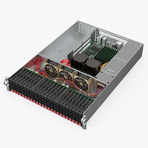 Enterprise Server with Cooling Fans 3D