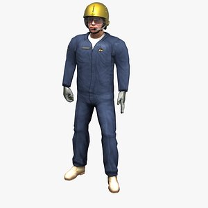 3d rigged pilot helmet model