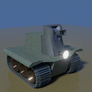 Reconnaissance all-terrain vehicle robot on tracks model