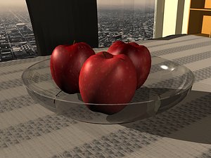 3ds apples photorealistic bowl