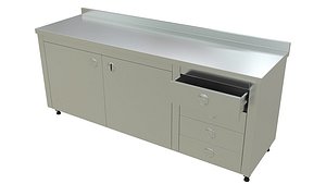 Working Bench With Set Of 4 Drawers And Cabinet 3D model