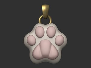 Pendant Cat Paw 3D Print model 3D