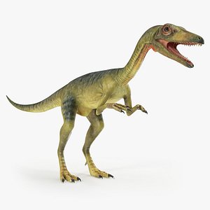 3D model compsognathus dinosaur rigged animate