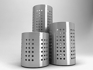 BRUSHED METAL COOKING UTENSIL HOLDERS SET