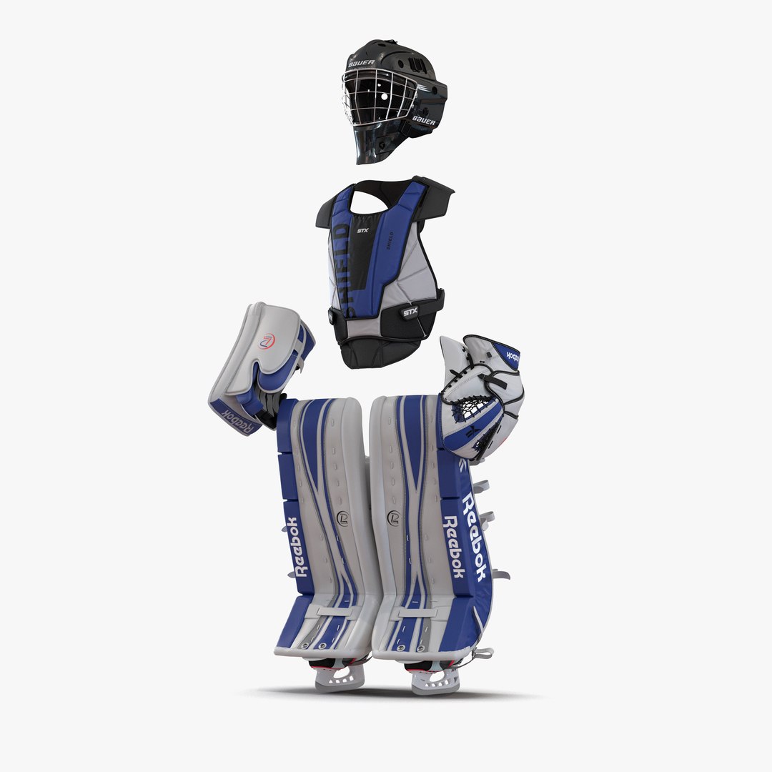 Hockey Goalie Protection Kit Blue 3 3D model preview