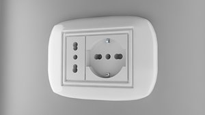 power socket type l 3d model