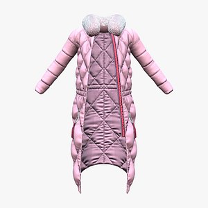 Fur Trim Hooded Long Padded Winter Coat