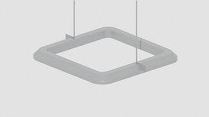 3D model Brutalist Metal Cage with Feature Lighting 10