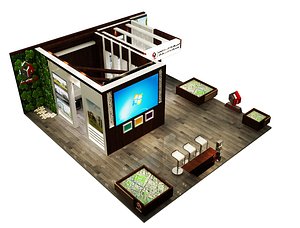 3D stand exhibition booth model