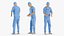 Operating Room Doctor T Pose Blue Rigged for Cinema 4D