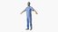 Operating Room Doctor T Pose Blue Rigged for Cinema 4D