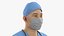 Operating Room Doctor T Pose Blue Rigged for Cinema 4D