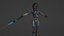 Cartoon 3D Rigged Sci-Fi Blue Fighter Girl-Eilva Character Model