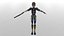 Cartoon 3D Rigged Sci-Fi Blue Fighter Girl-Eilva Character Model
