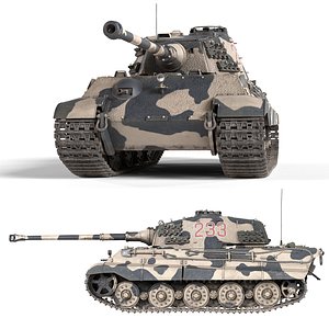 3D Tiger II German Tank model
