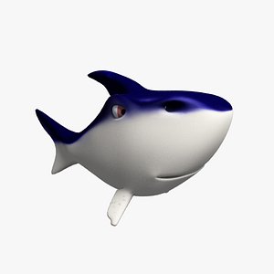 3d model chubby shark cartoon
