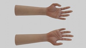 Rigged Hand With PBR Materials and Multiple Skins