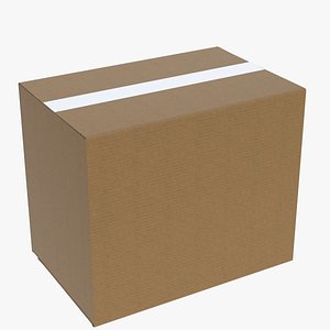 closed cardboard box 3D model