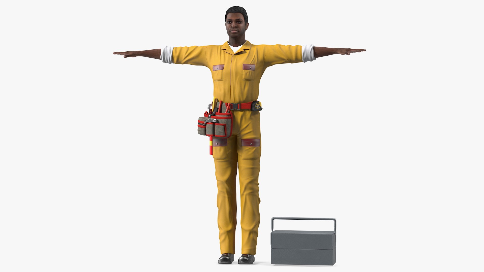 African American Locksmith T Pose 3D model preview