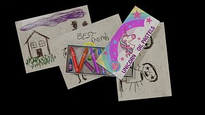 3D unicorn oil pastels