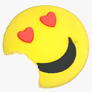 Cookie Smiling Face with Heart Eyes 01 Bitten 3D model