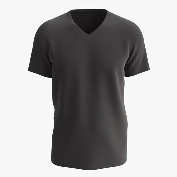 T shirt for Men Mockup 03 Cotton Black 3D model TurboSquid