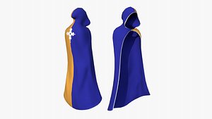 Medieval Cloak A09 Blue Orange - Fantasy Character Design 3D model