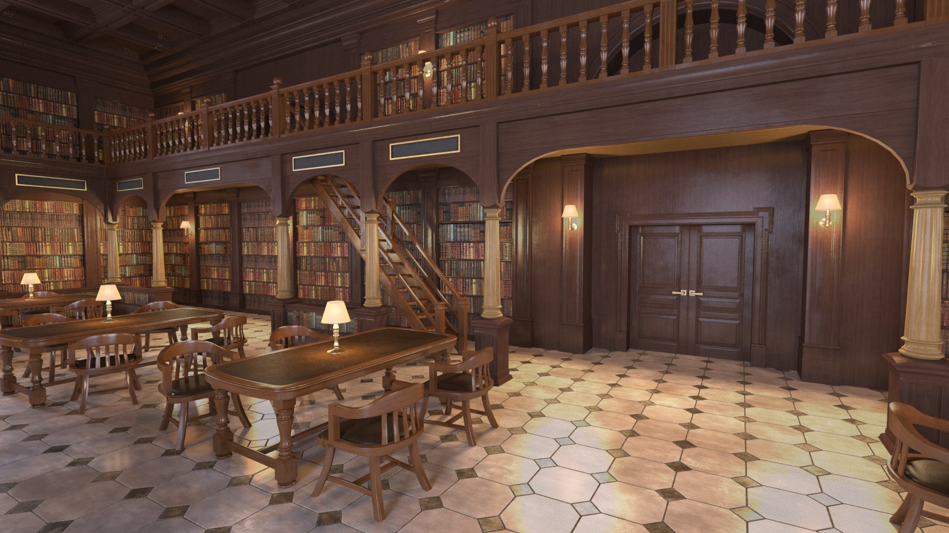 Classic Old Library 3D Model - TurboSquid 1672006