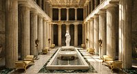Neoclassical Roman Hall and Pool  Architectural Archviz Scene