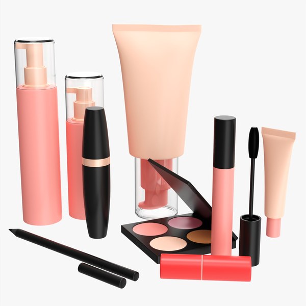 Face makeup set mockup 3D