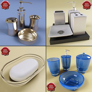 3d model bathroom accessories v1