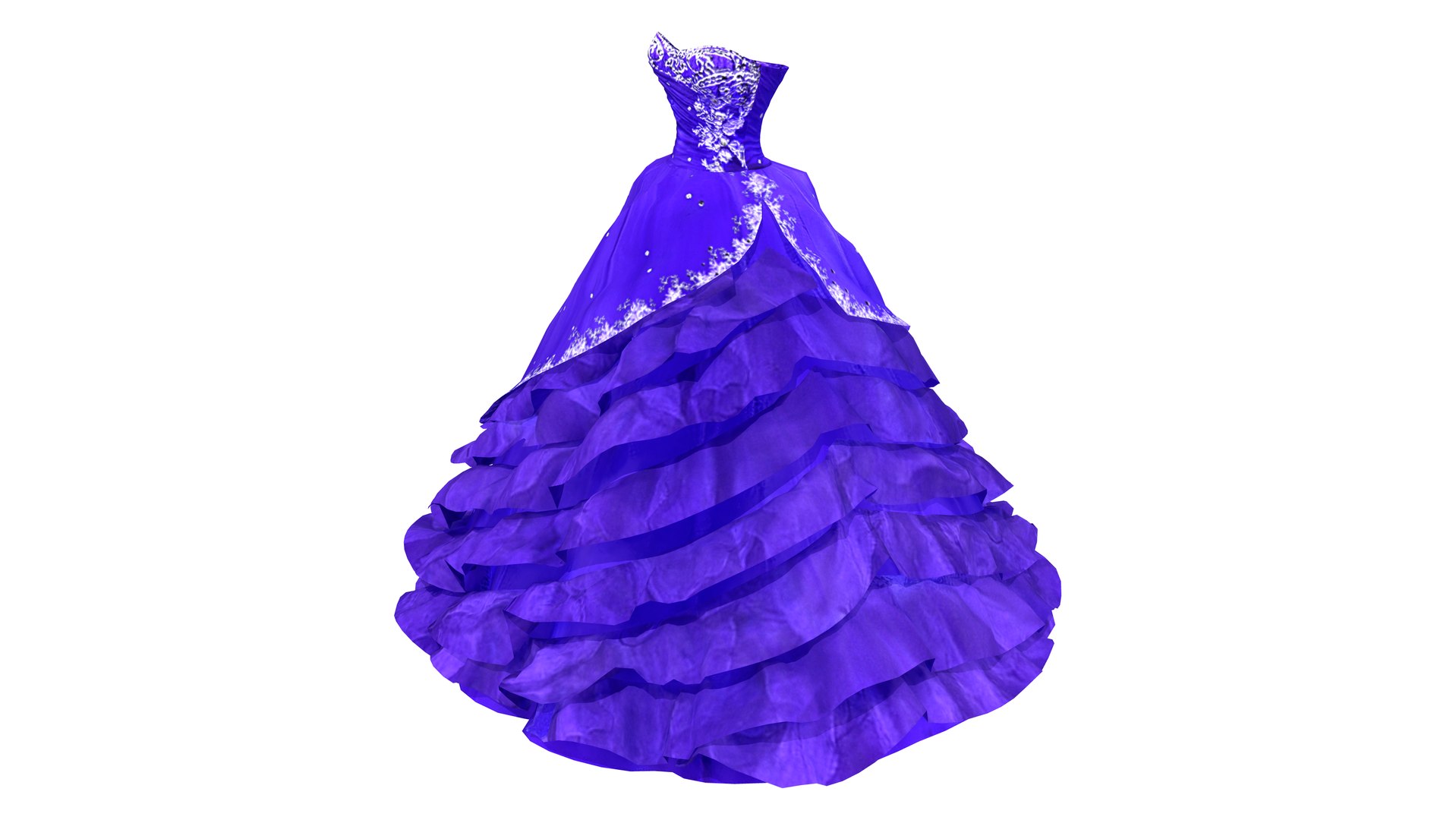 Strapless Ball Gown with Ruffles 3D model https://p.turbosquid.com/ts-thumb/hX/eOnKmA/Qx/preview2/png/1647029217/1920x1080/fit_q87/f0884847cd7149398a8c75bda2406c3a2152f283/preview2.jpg