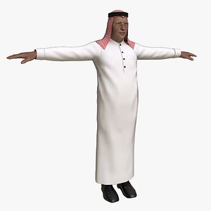 Saudi Arab Man Game ready 3D model