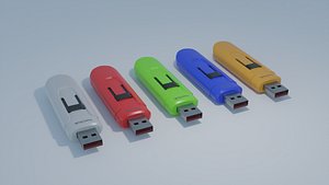 USB Flash Drive 4K Low-poly