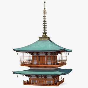 3D japanese pagoda roof japan model