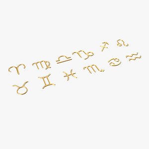 Zodiac signs gold 1 model