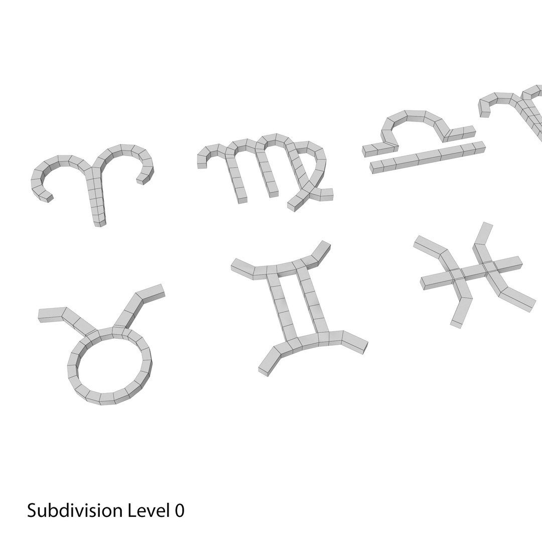 Zodiac signs gold 1 model TurboSquid 2143977