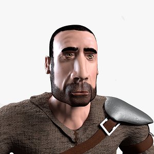 3D model man medieval armor