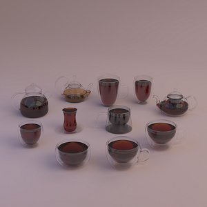 glass cups 3D model