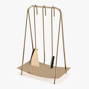 Fireplace Tool Set Gold