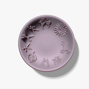 plate shape with petroglyphs diameter - 104mm for casting