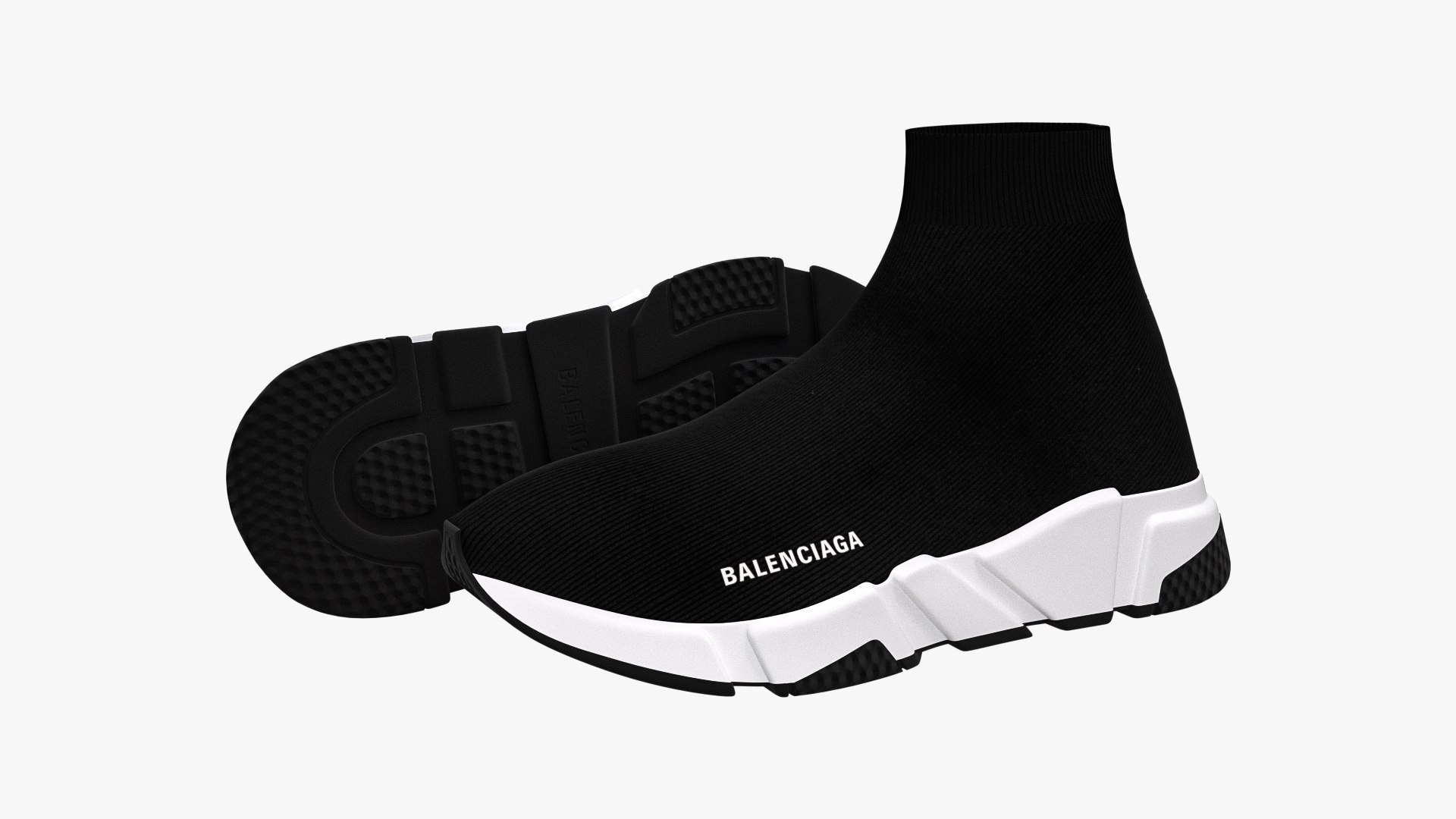 Balenciaga Speed Trainers Black 3D Model TurboSquid 2017619