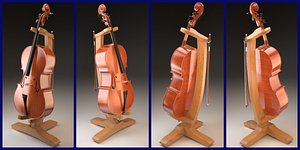 3d model violoncello bow stand cello
